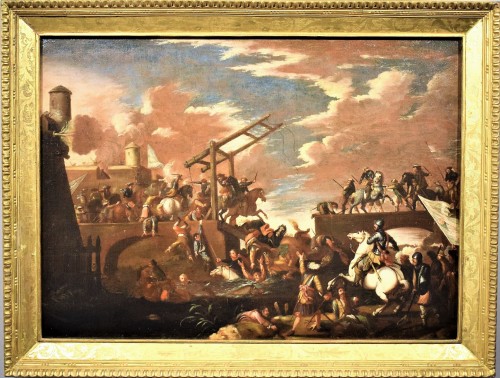 Bataille sous la forteresse - Jacques Courtois (1621-1676) atelier